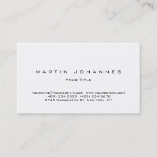 Elegante tarjeta de visita profesional en blanco y