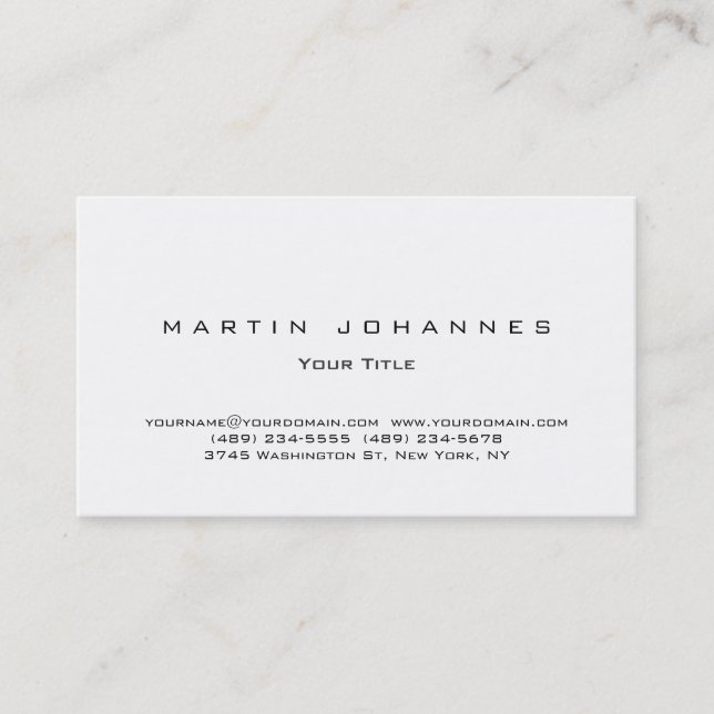 Elegante tarjeta de visita profesional en blanco y (Anverso)