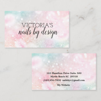 Elegante tarjeta de visita Purpurina Nail Tech Pas