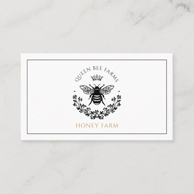 Elegante tarjeta de visita Queen Honey Bee (Anverso)