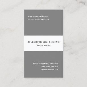 Elegante tarjeta de visita rayada gris y blanca