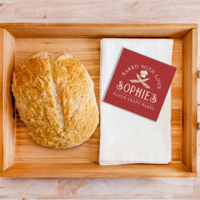 Elegante tarjeta de visita roja de Baker (Subido por el creador)