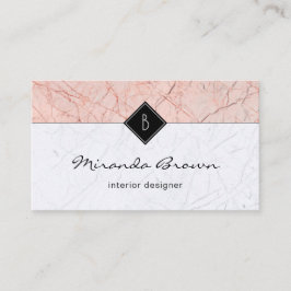 Elegante tarjeta de visita Rosa Gold Gray Marble