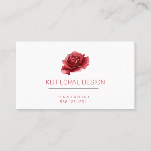Elegante tarjeta de visita Rosa Vintage Floral (Anverso)