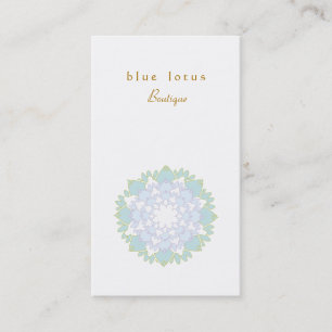 Elegante tarjeta de visita sencilla Blue Lotus Flo