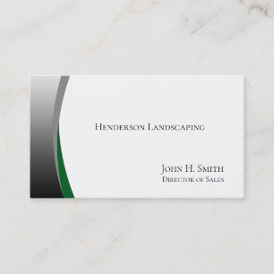 Elegante tarjeta de visita Silver y Green Landscap