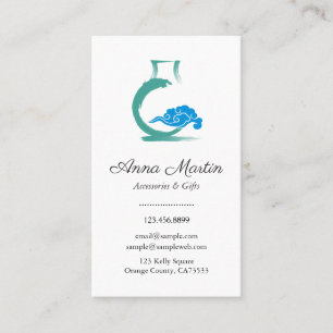 Elegante tarjeta de visita simple con caja de Chin