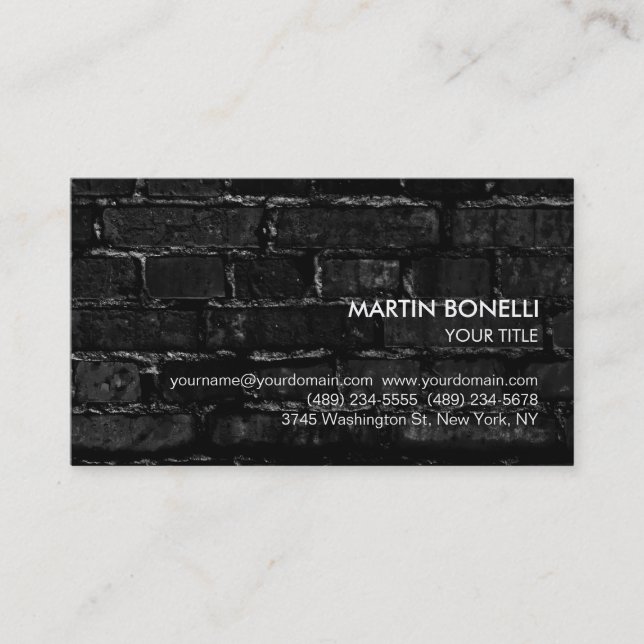 Elegante tarjeta de visita sofisticada de ladrillo (Anverso)
