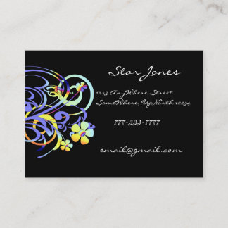 Elegante tarjeta de visita Swirl - Blues y amarill