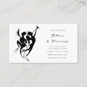 Elegante tarjeta de visita Tattoos y Piercings
