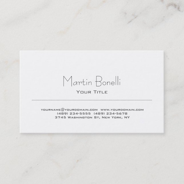 Elegante tarjeta de visita trendy en blanco y negr (Anverso)