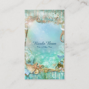 Elegante tarjeta de visita tropical de Sea Beach e