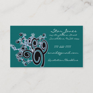 Elegante tarjeta de visita verde