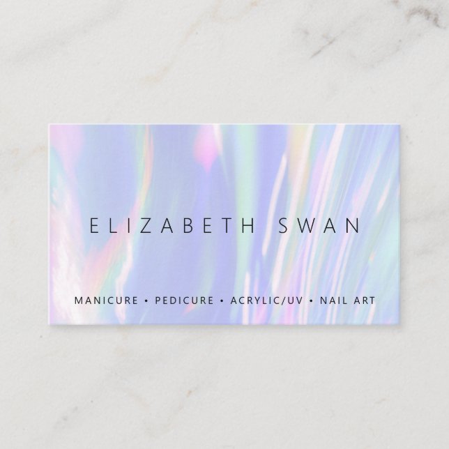 Elegante tarjeta de visita Violet Pastel (Anverso)