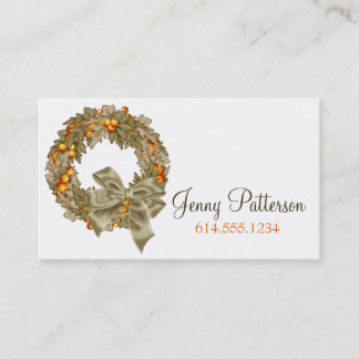 Elegante Tarjeta de visita Wreath de temporada de