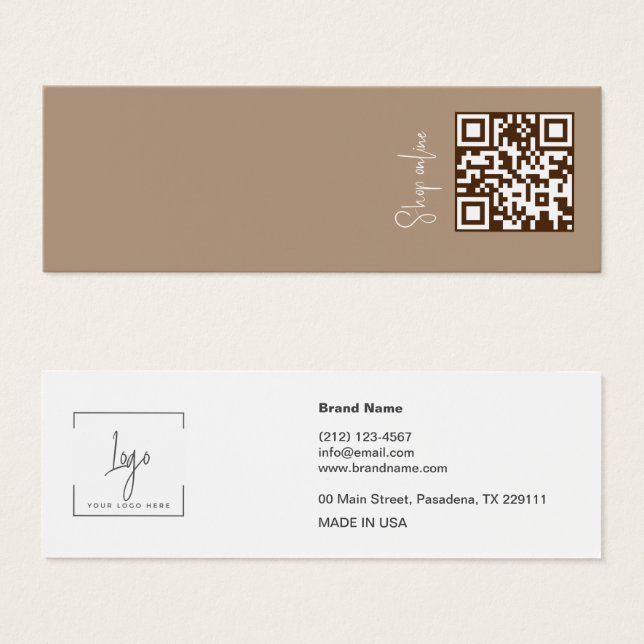 Elegante tarjeta de visualización de código Qr con (Anverso y reverso)
