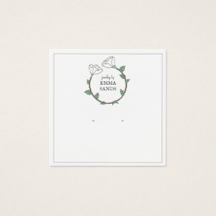 Elegante tarjeta de visualización de joyas de flor