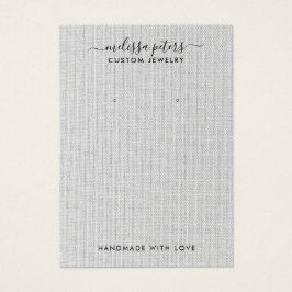 Elegante tarjeta de visualización de joyas de lino