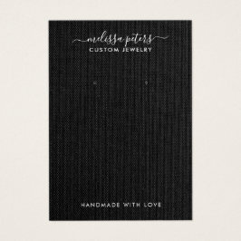 Elegante tarjeta de visualización de joyas de lino