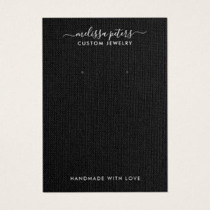 Elegante tarjeta de visualización de joyas de lino