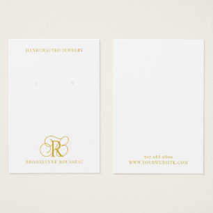 Elegante tarjeta de visualización de monograma dor