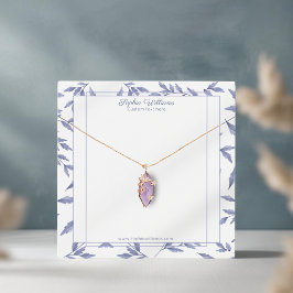 Elegante tarjeta de visualización del collar azul 