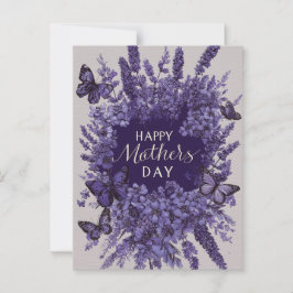 Elegante tarjeta del día de la madre con lavanda m