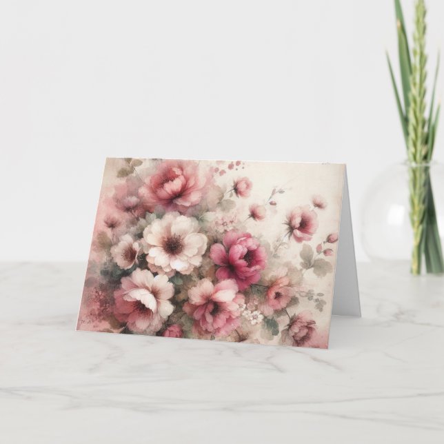 Elegante tarjeta del día de la madre inspirada en  (Anverso)