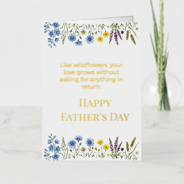 Elegante tarjeta del Día del Padre con flores silv