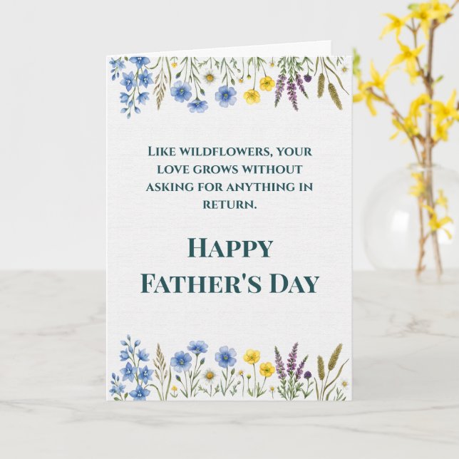 Elegante tarjeta del Día del Padre con flores silv (flor amarilla)