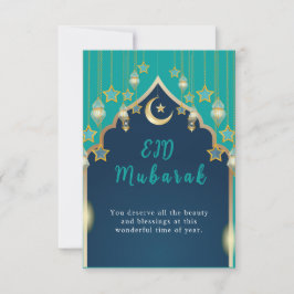 Elegante Tarjeta Eid Mubarak
