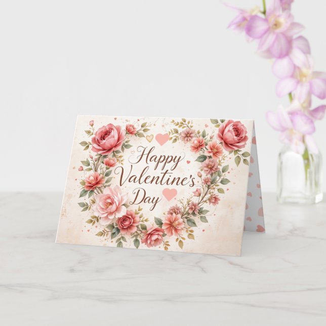 Elegante tarjeta El día de San Valentín floral (Orquídea)