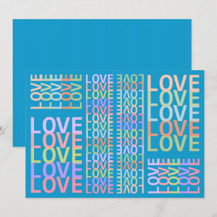 Elegante tarjeta Electric Blue "LOVE"