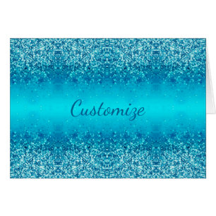 Elegante Tarjeta Esparkle de Escarcha Azul