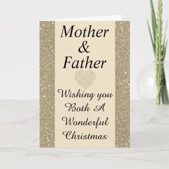 Elegante tarjeta especial de Navidad para padres y (Anverso)