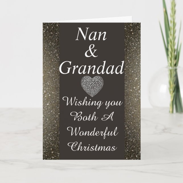 Elegante tarjeta especial de Navidades de nan y gr (Anverso)