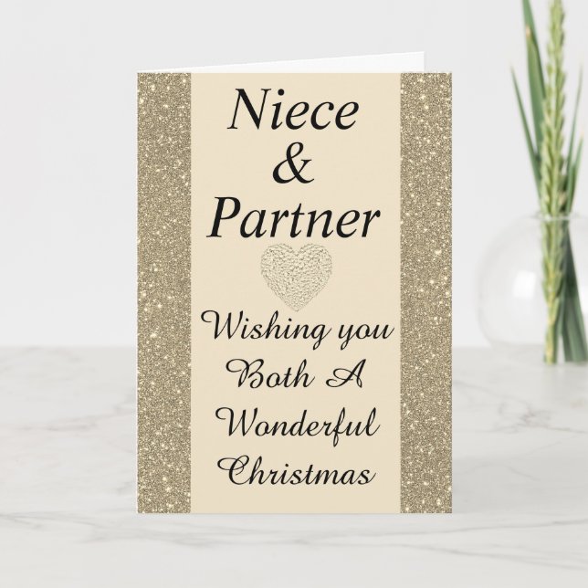 Elegante tarjeta especial de sobrina y Navidades a (Anverso)