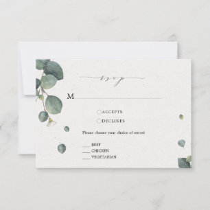 Elegante Tarjeta Eucalyptus RSVP Con Opciones De C