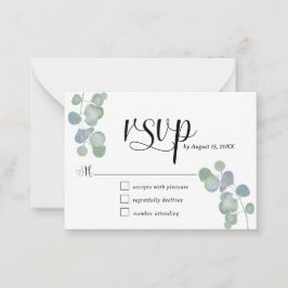 Elegante tarjeta Eucalyptus RSVP Pintada A Mano