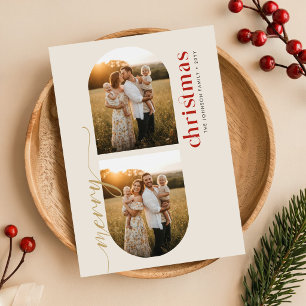 Elegante Tarjeta Familiar de Navidad