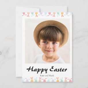 Elegante Tarjeta Feliz de Pascua con Fotos de Moda