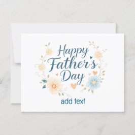 Elegante tarjeta feliz del día del padre con nombr