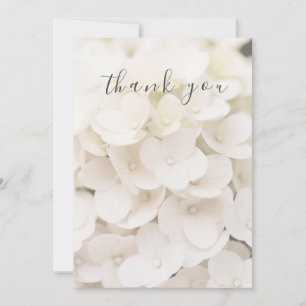 Elegante tarjeta floral blanca de agradecimiento
