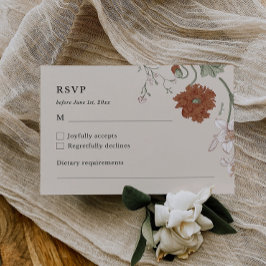 Elegante tarjeta Floral Boho RSVP