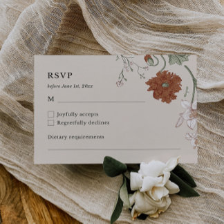Elegante tarjeta Floral Boho RSVP