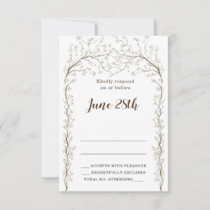 Elegante Tarjeta Floral Chuppah Rsvp Y Sobre