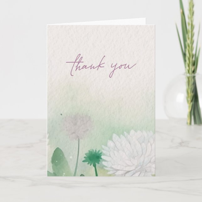 Elegante Tarjeta Floral de agradecimiento (Anverso)