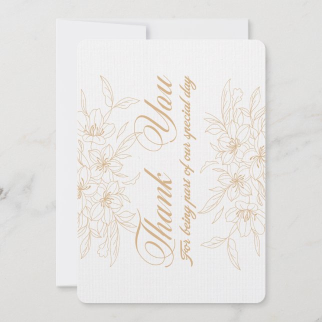 Elegante Tarjeta Floral de agradecimiento - Appre  (Reverso)