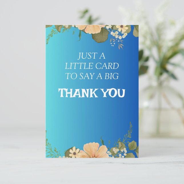 Elegante tarjeta floral de agradecimiento con me p (Anverso de pie)