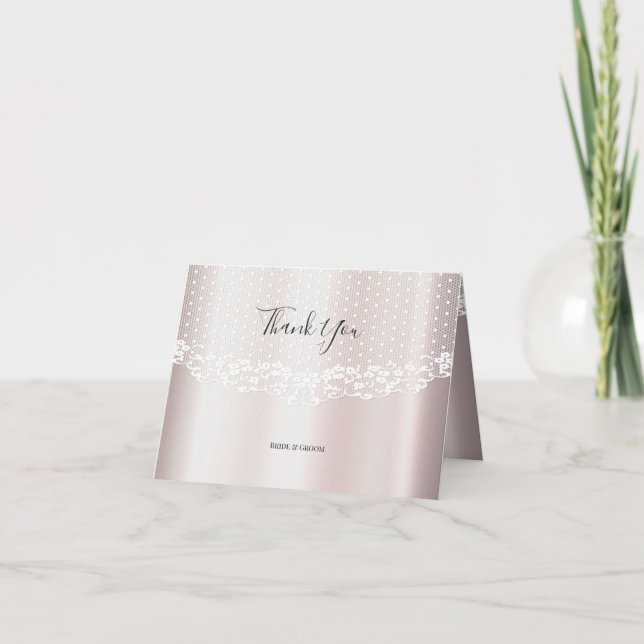 Elegante Tarjeta Floral de encaje blanco (Anverso)